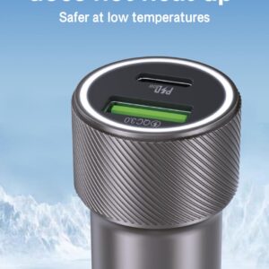 Lapramol 48W PD fast car charger with USB-C and USB-A dual ports for charging phones and laptops in UK vehicles